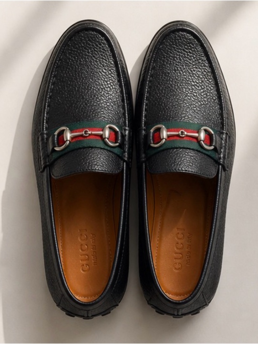 Gucci Loafers Leather Shoes Driver Horsebit Black Mens UK 9 US 9.5 - Picture 7 of 8